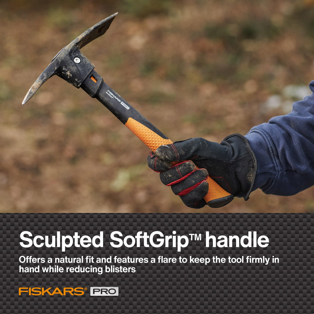 Fiskars textured insulated handle detail for secure grip and reduced vibration