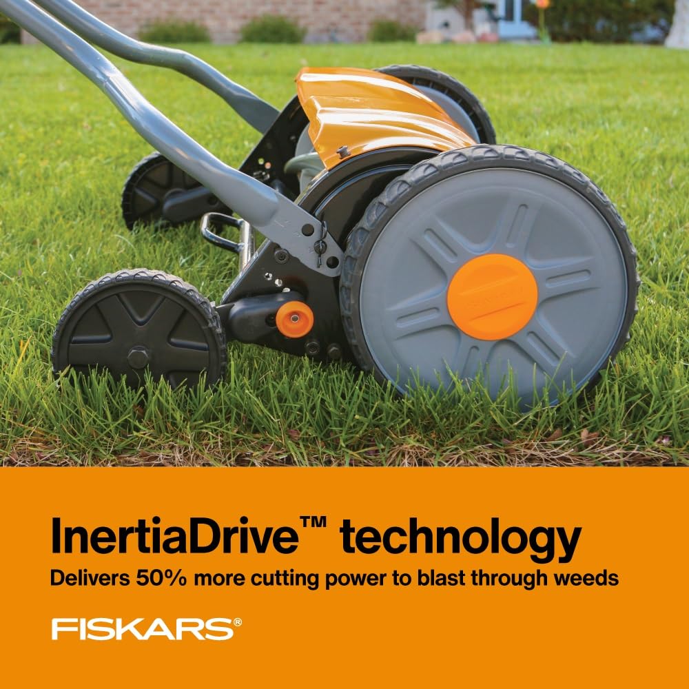 Fiskars height adjustment control and scale for precise cutting heights and easy customization
