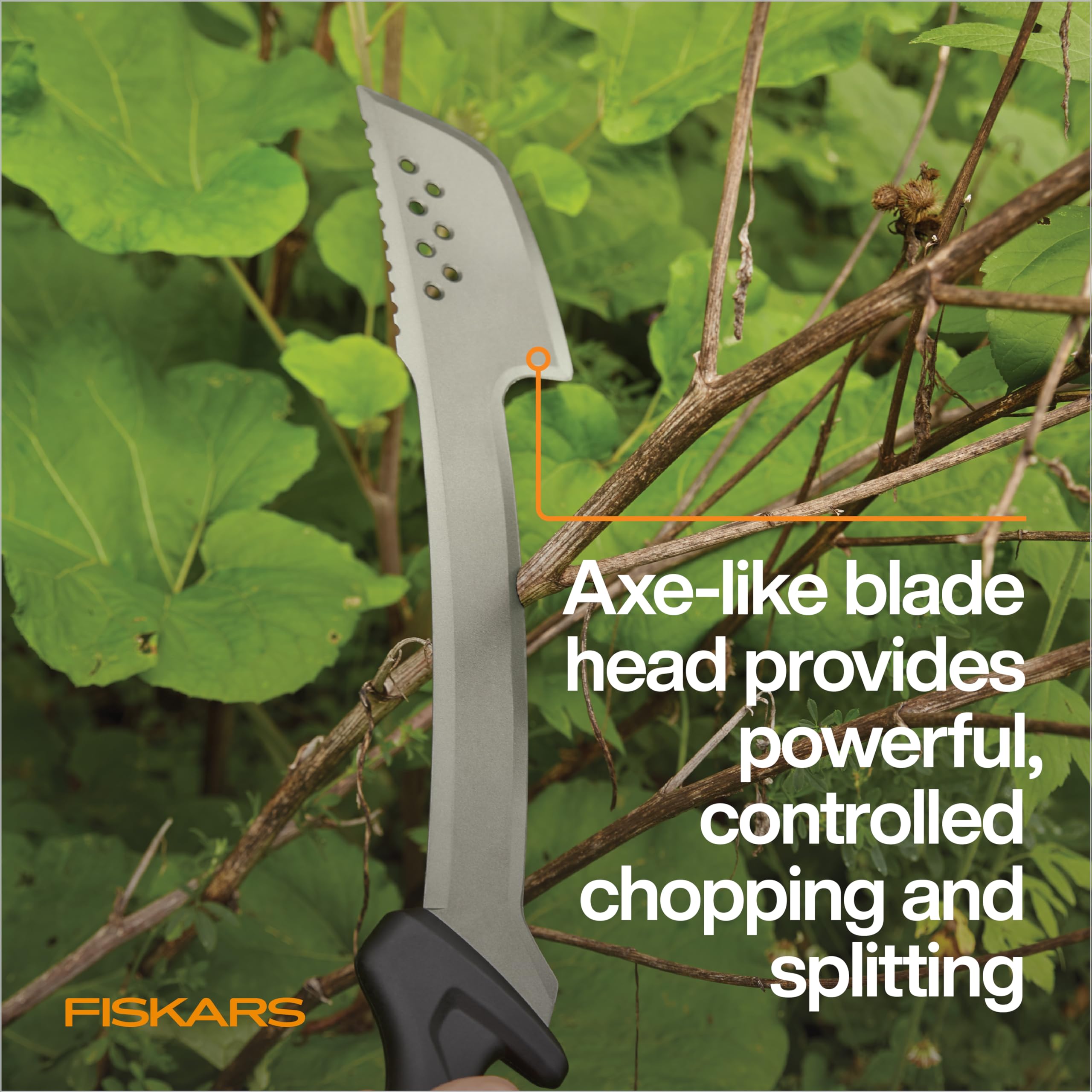 Fiskars secured in nylon sheath for safe transport and blade protection
