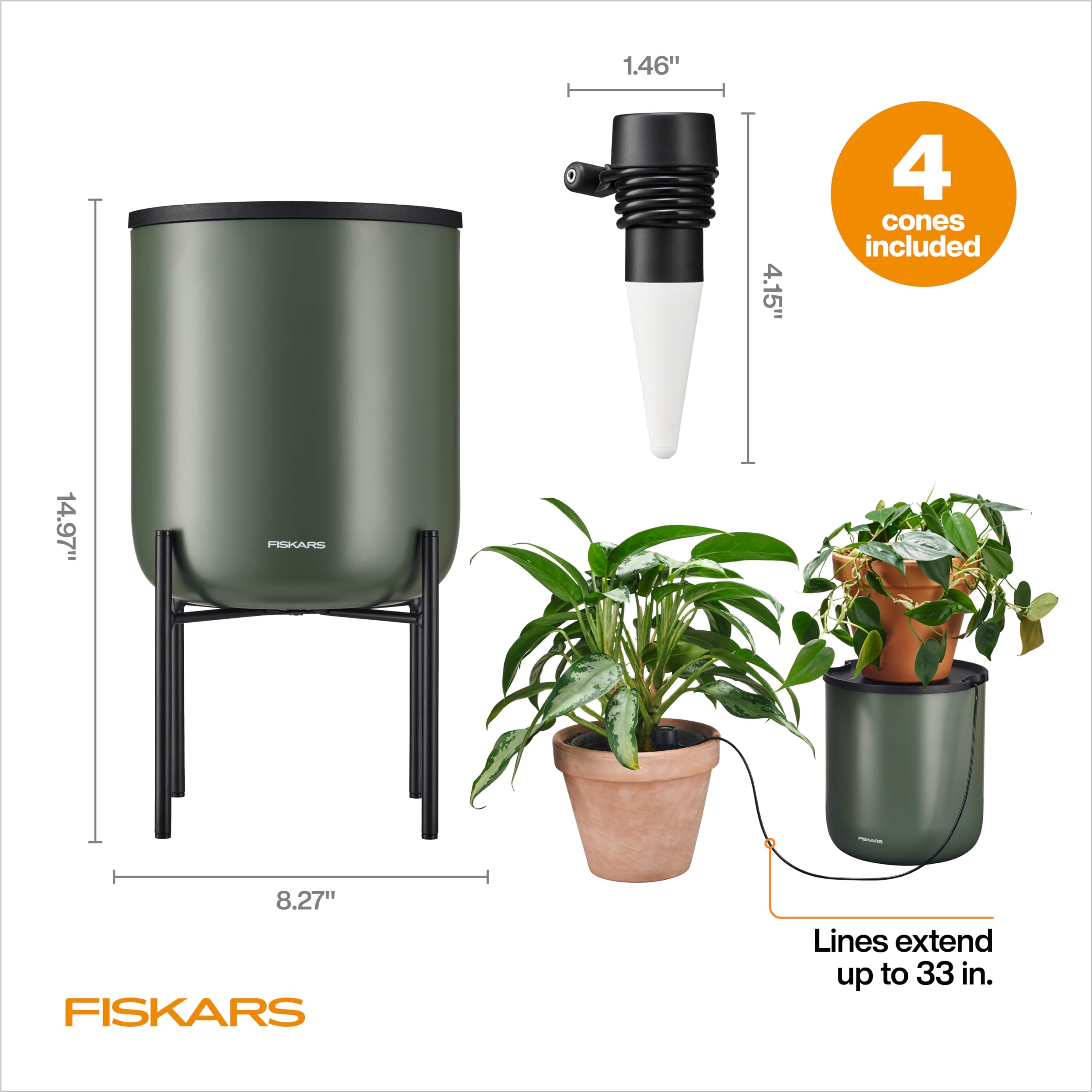 Fiskars ceramic cone close-up showing porous texture for consistent wicking benefit