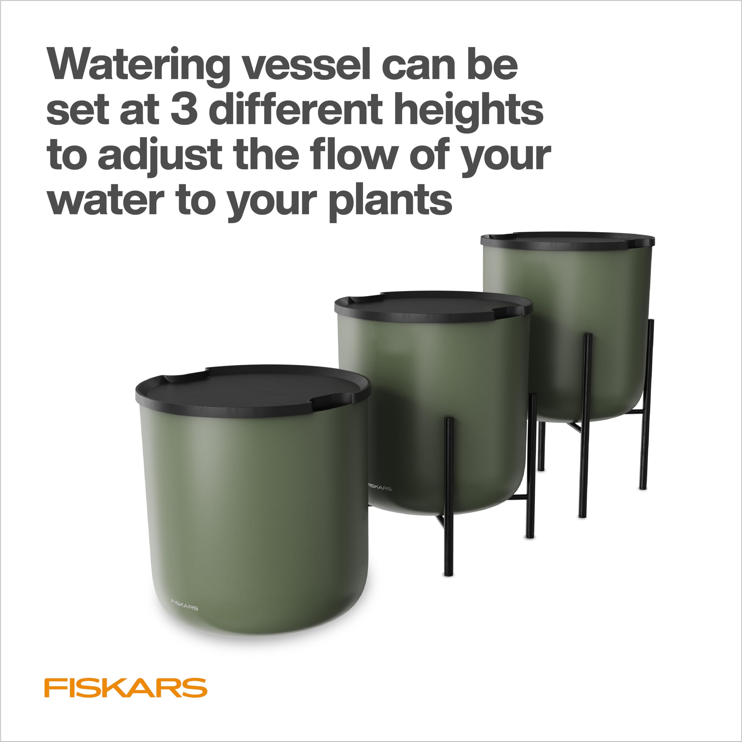 Fiskars open jug storing extra cones showing convenient internal storage benefit