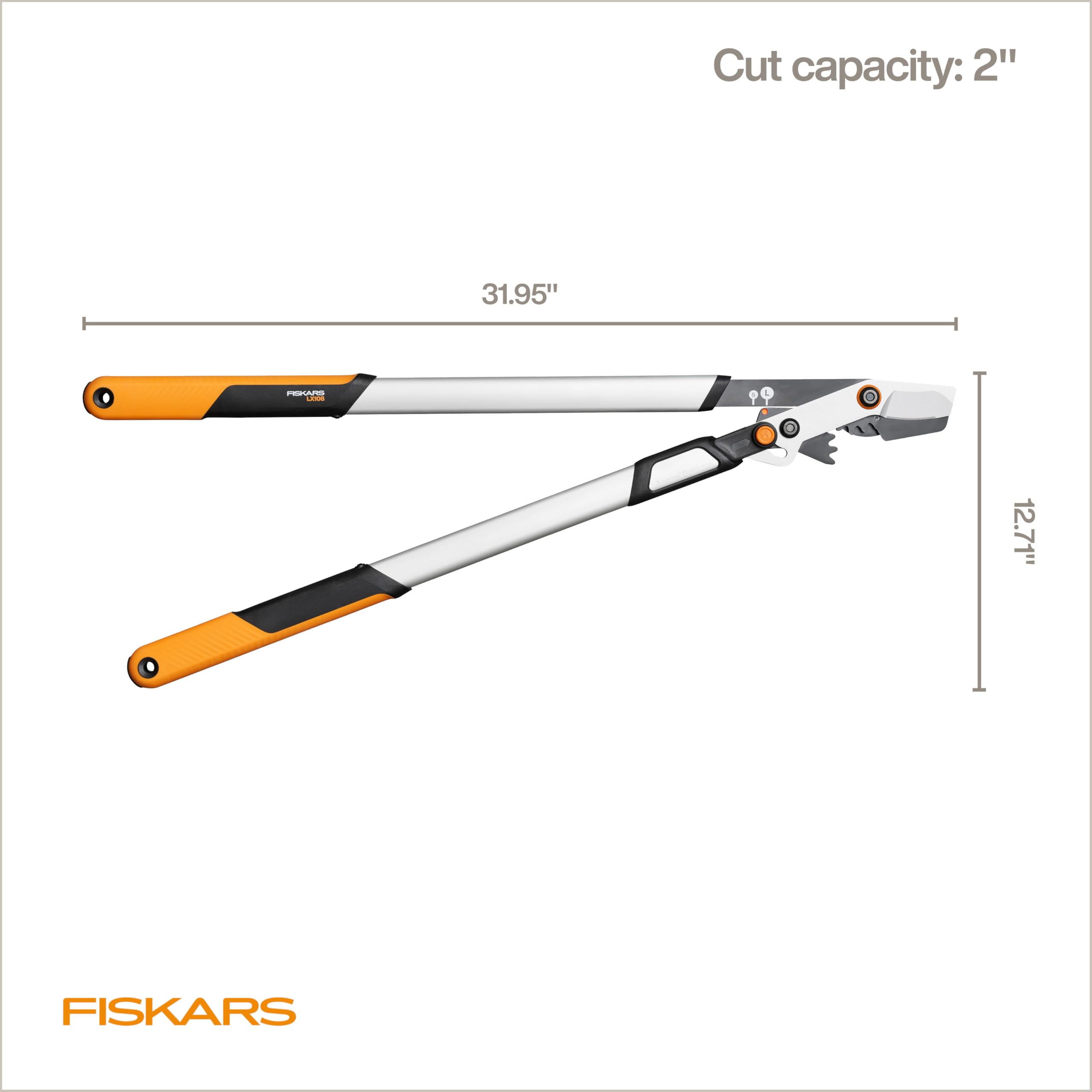 Fiskars loppers powering through 50mm branch for high leverage