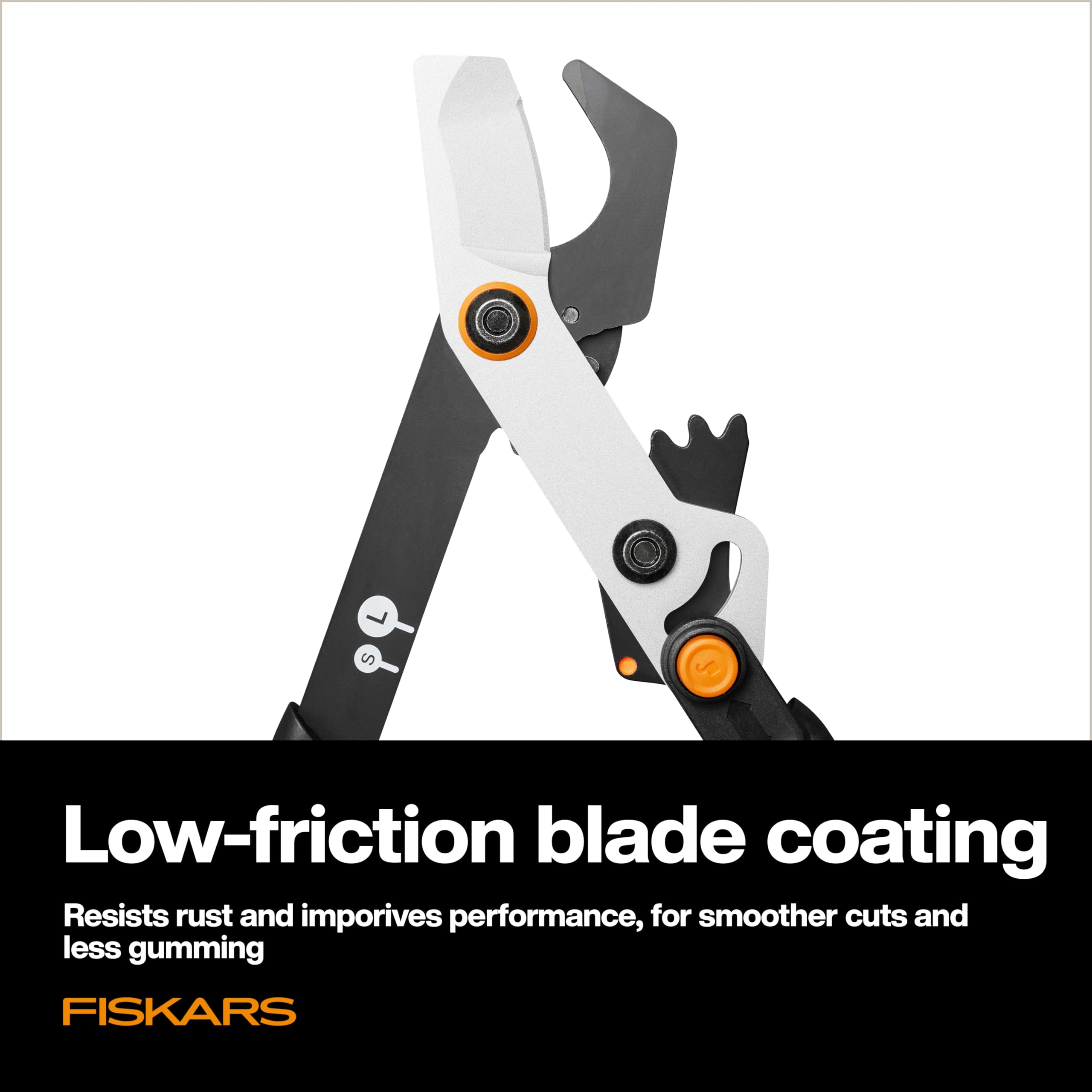 Fiskars loppers beside ruler showing 32 inch length for reach