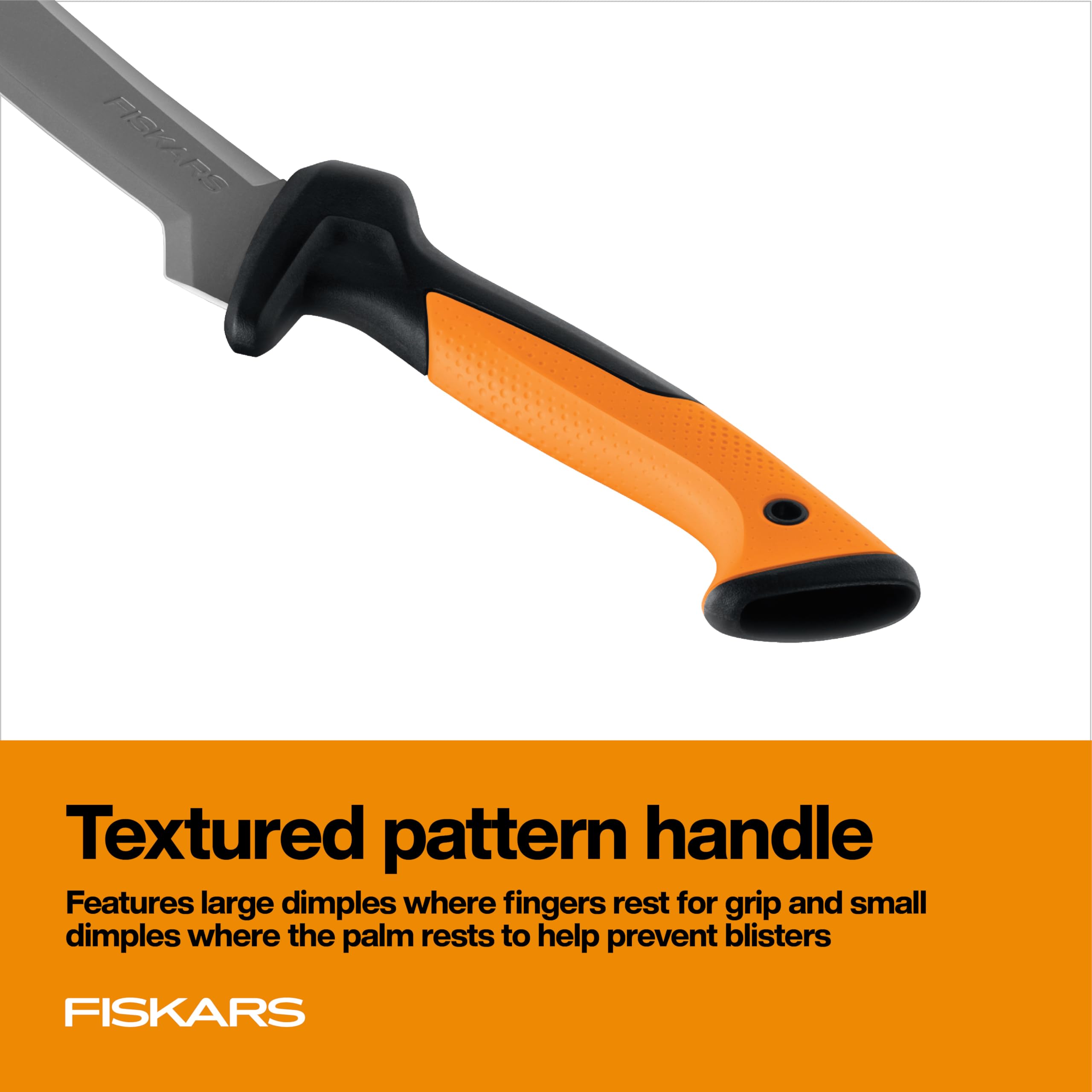Fiskars used on trail clearing in natural setting showing versatile outdoor use