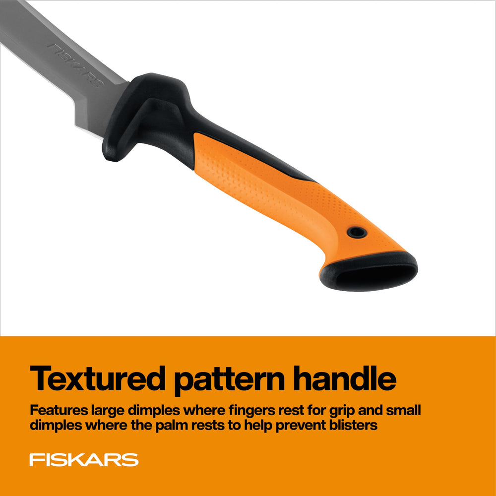 Fiskars used on trail clearing in natural setting showing versatile outdoor use