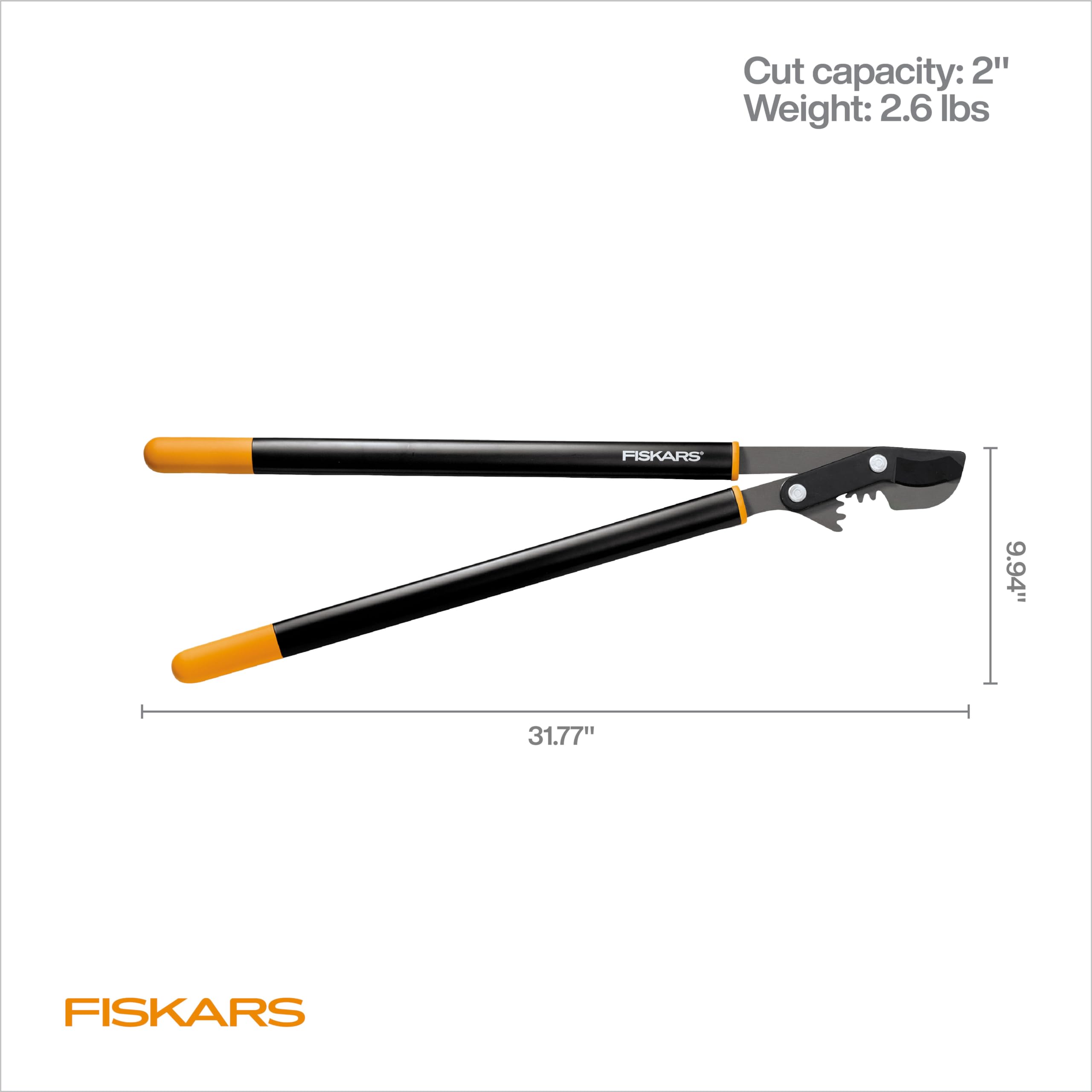 Fiskars product packaging and lifetime warranty label showing reliability benefit