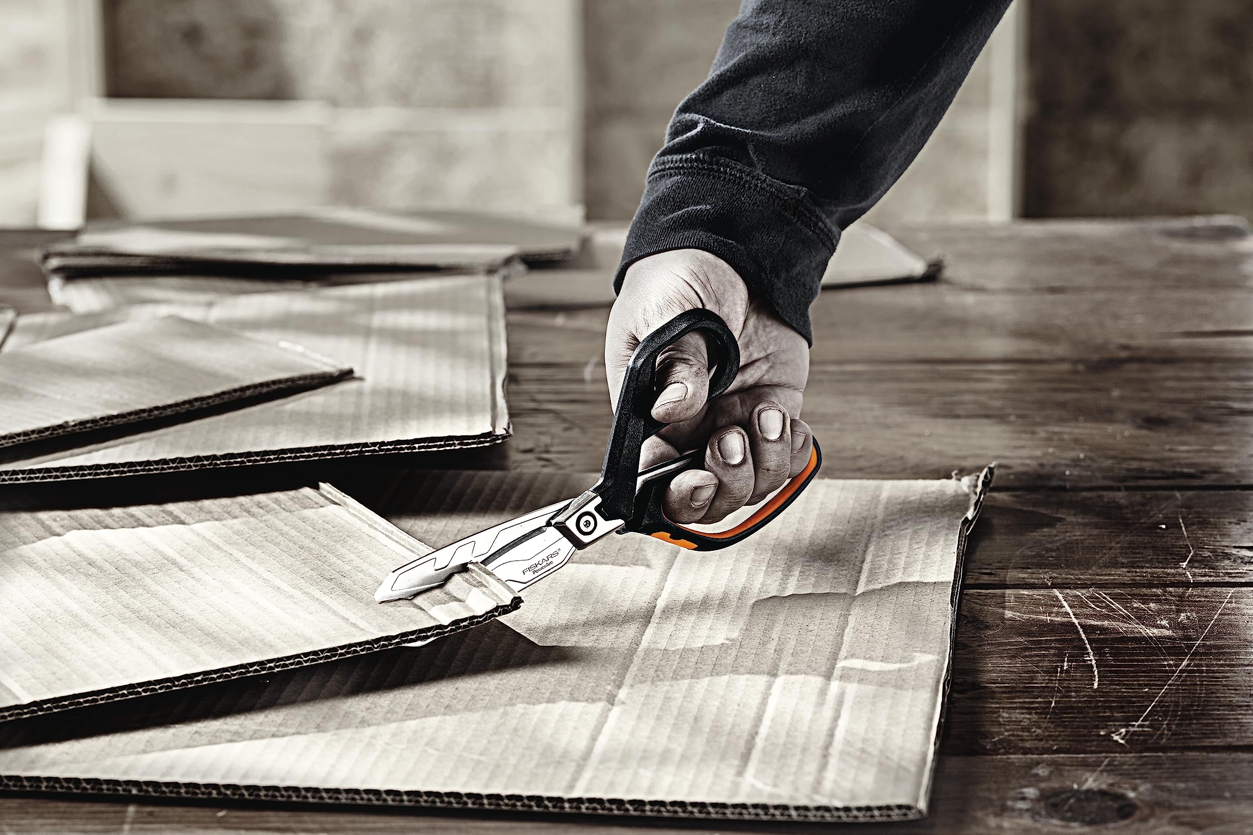 Fiskars cutting insulation demonstrating power for tough materials