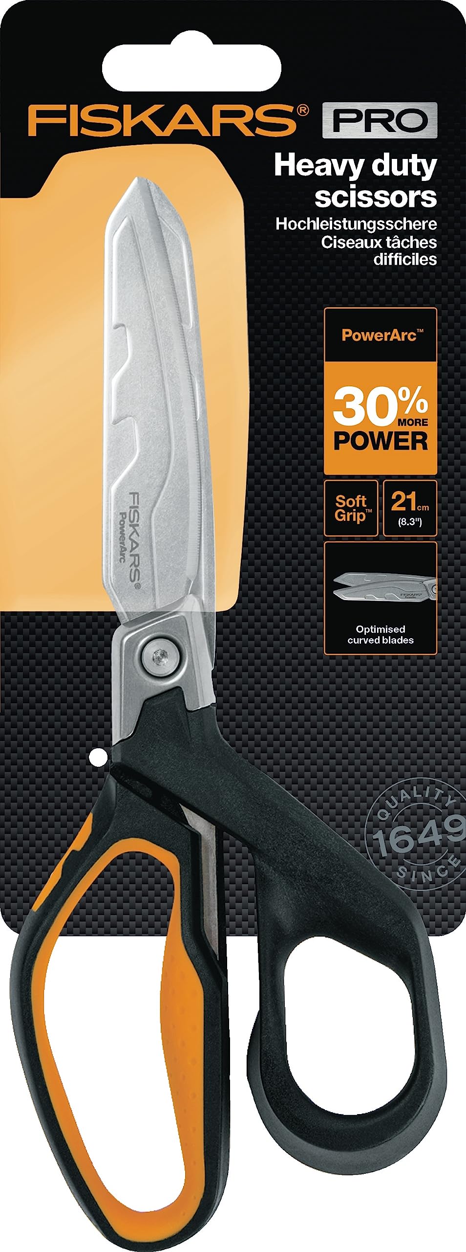 Fiskars blade edge angle illustrating clean-cut performance