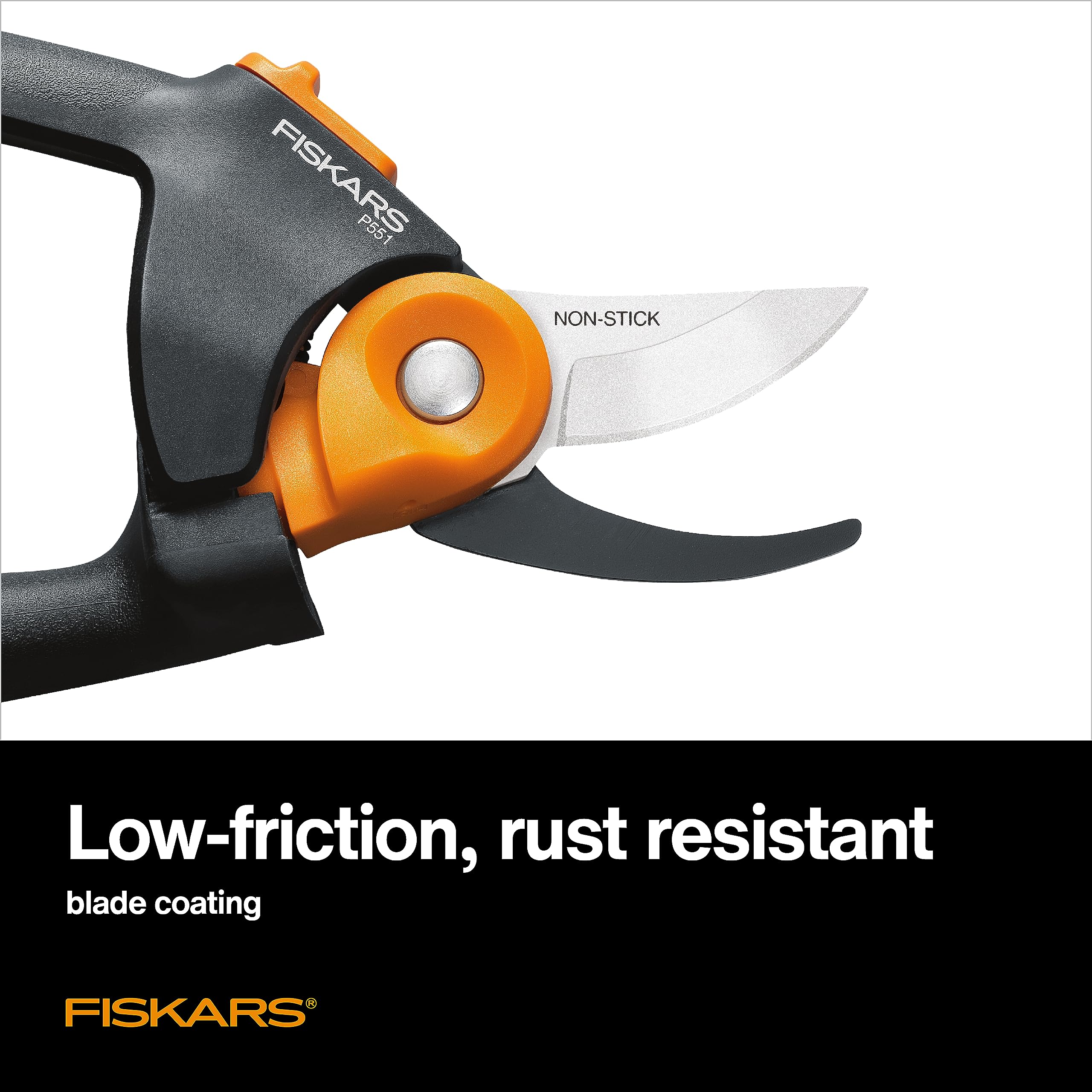 Fiskars PowerGear2 handle profile with contoured grip for reduced hand fatigue