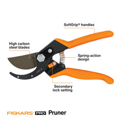 Fiskars close-up of PowerArc blade curved edge for easier, cleaner slicing