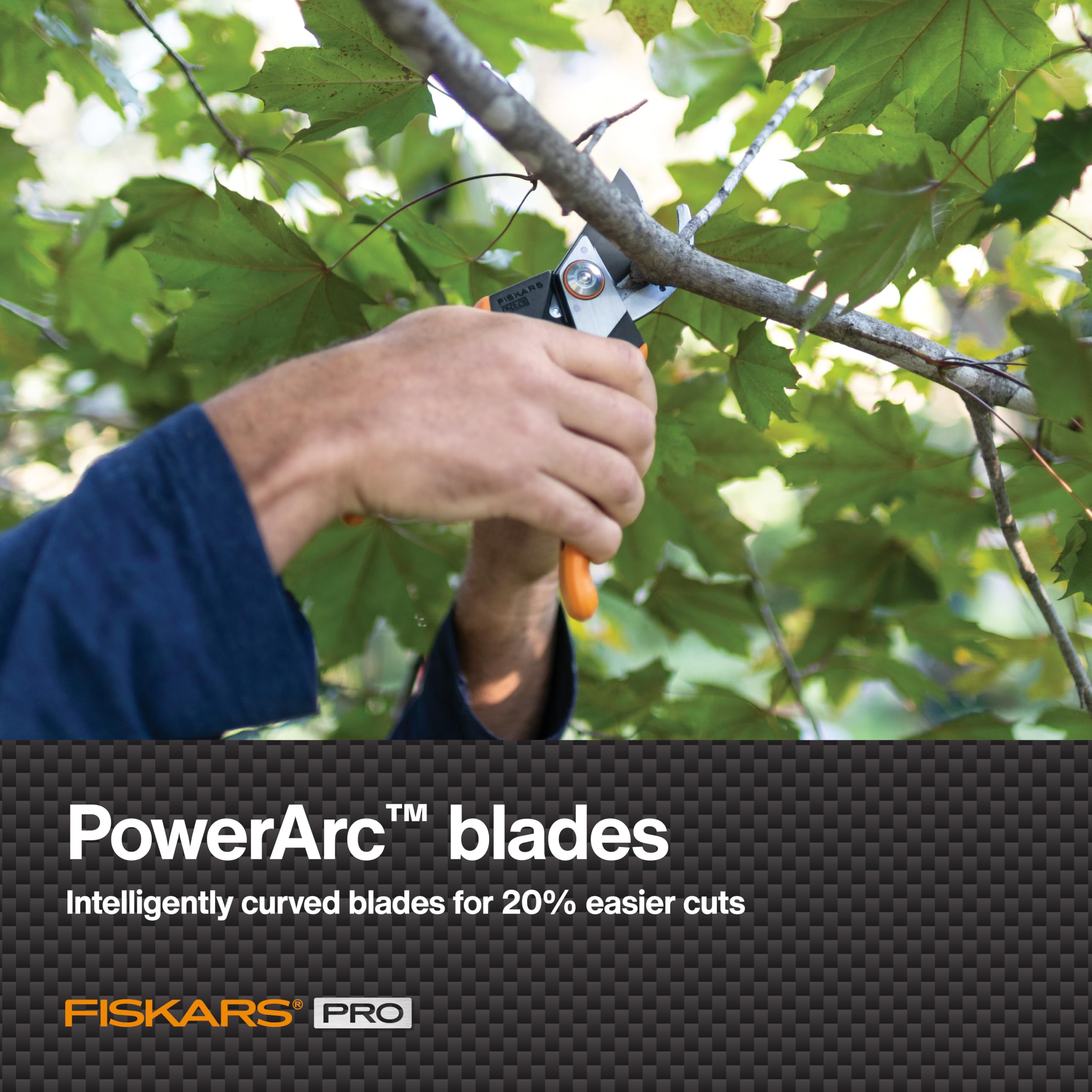 Fiskars SoftGrip handle detail showing cushioned grip for reduced hand fatigue