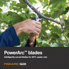 Fiskars SoftGrip handle detail showing cushioned grip for reduced hand fatigue