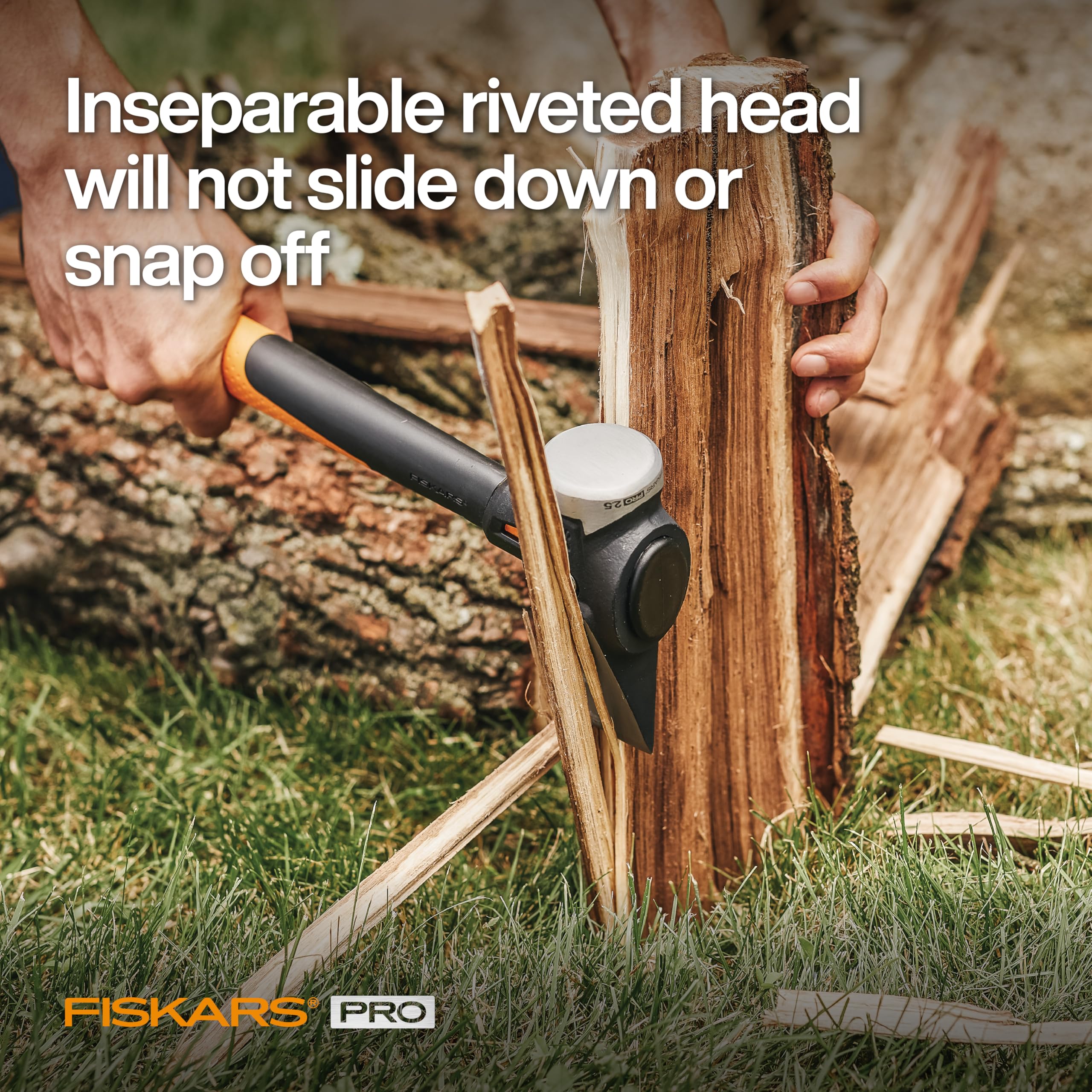 Fiskars inseparable riveted head-to-handle detail for durable construction