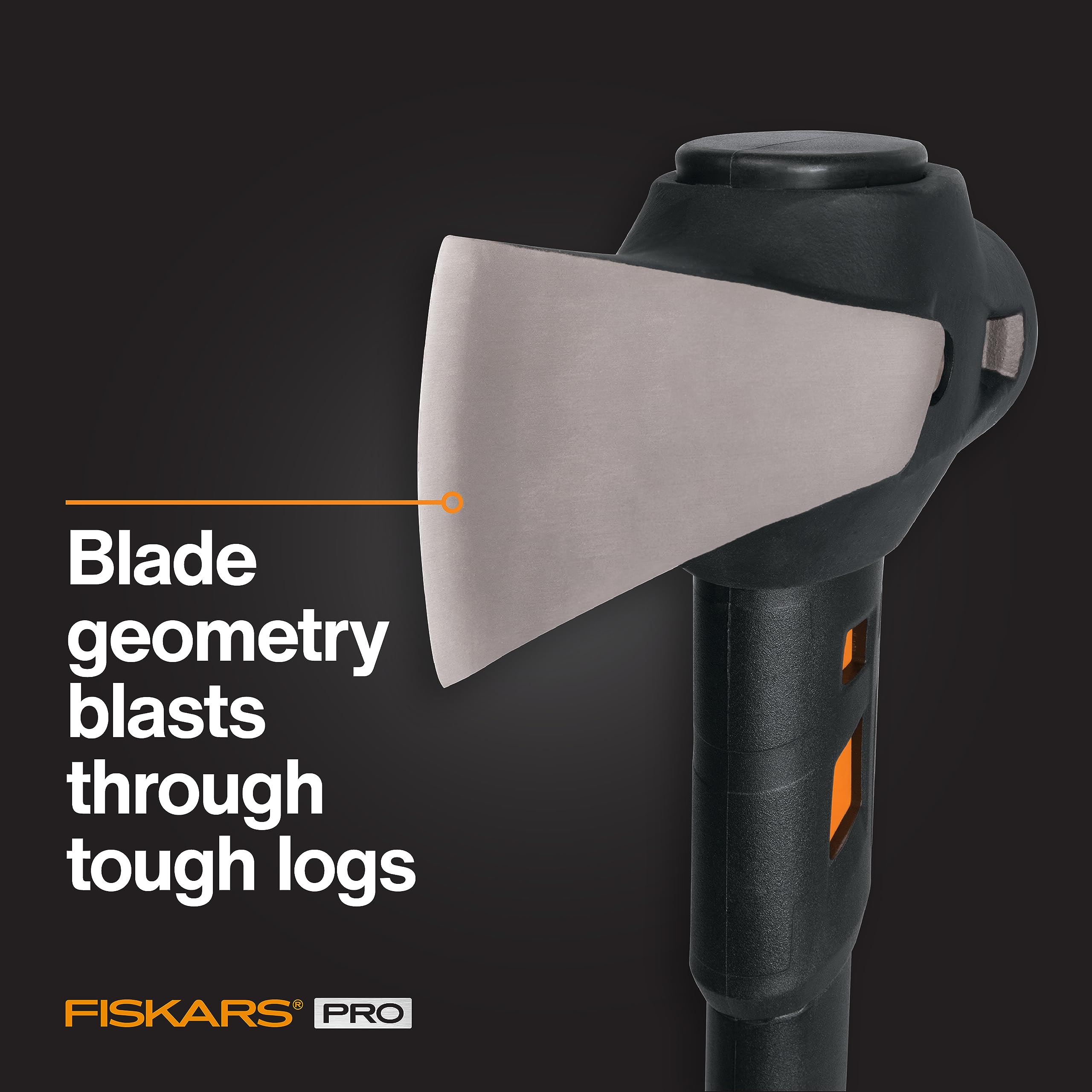 Fiskars IsoCore handle close-up with textured SoftGrip for reduced vibration benefit