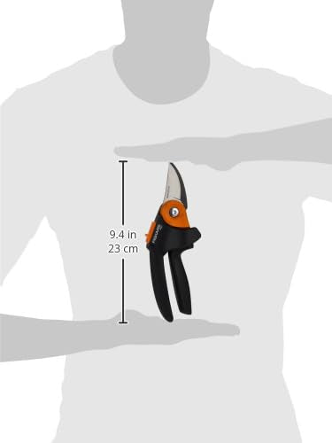 Fiskars pruner handle detail highlighting SoftGrip comfort and reduced fatigue
