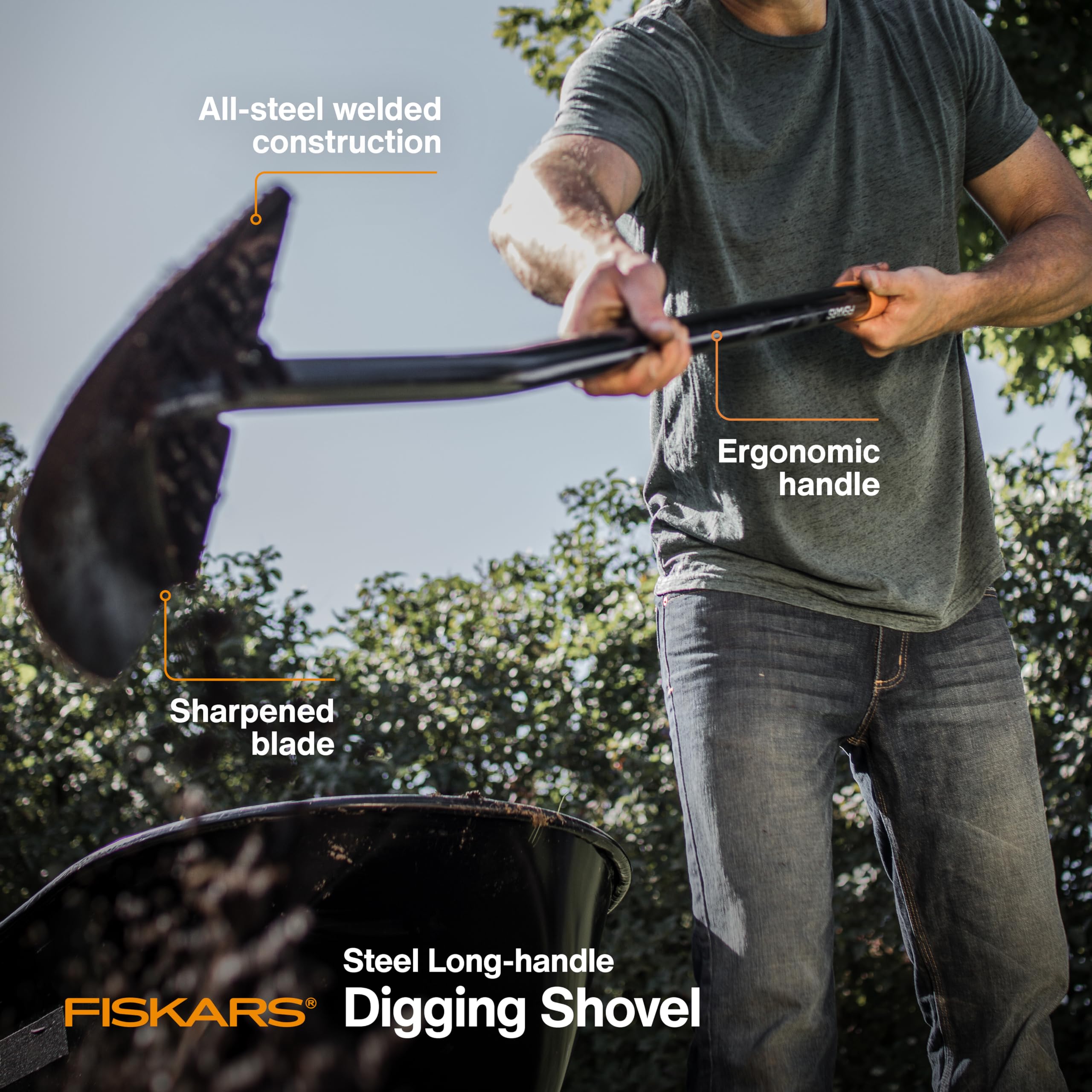 Fiskars weld detail at blade-to-shaft joint showing reinforced construction benefit