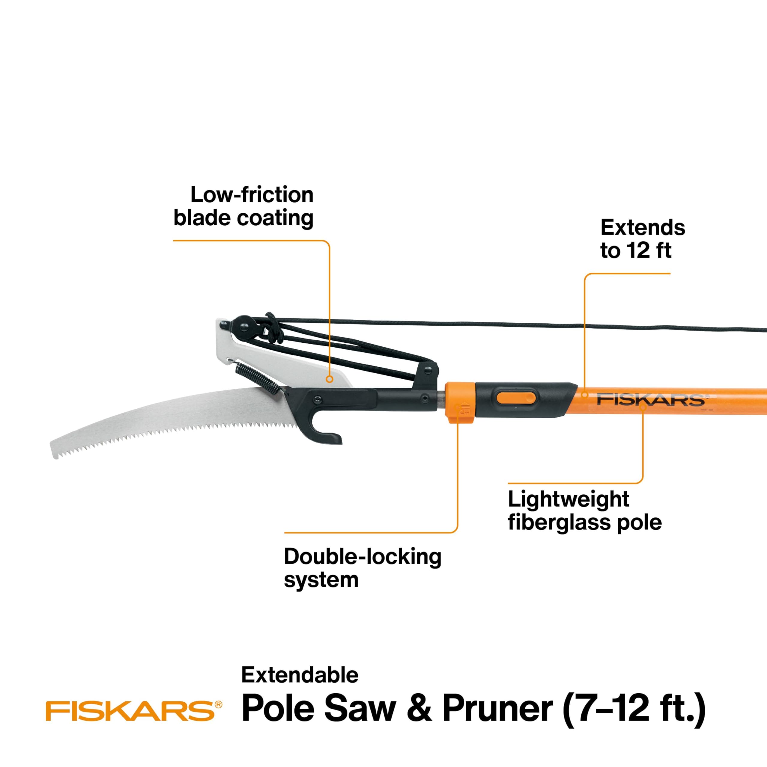 Fiskars sierra de 12 pulgadas doble molienda para cortar ramas gruesas