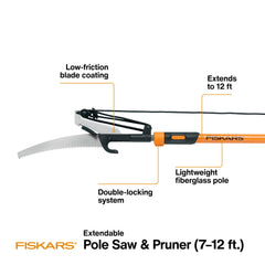Fiskars sierra de 12 pulgadas doble molienda para cortar ramas gruesas