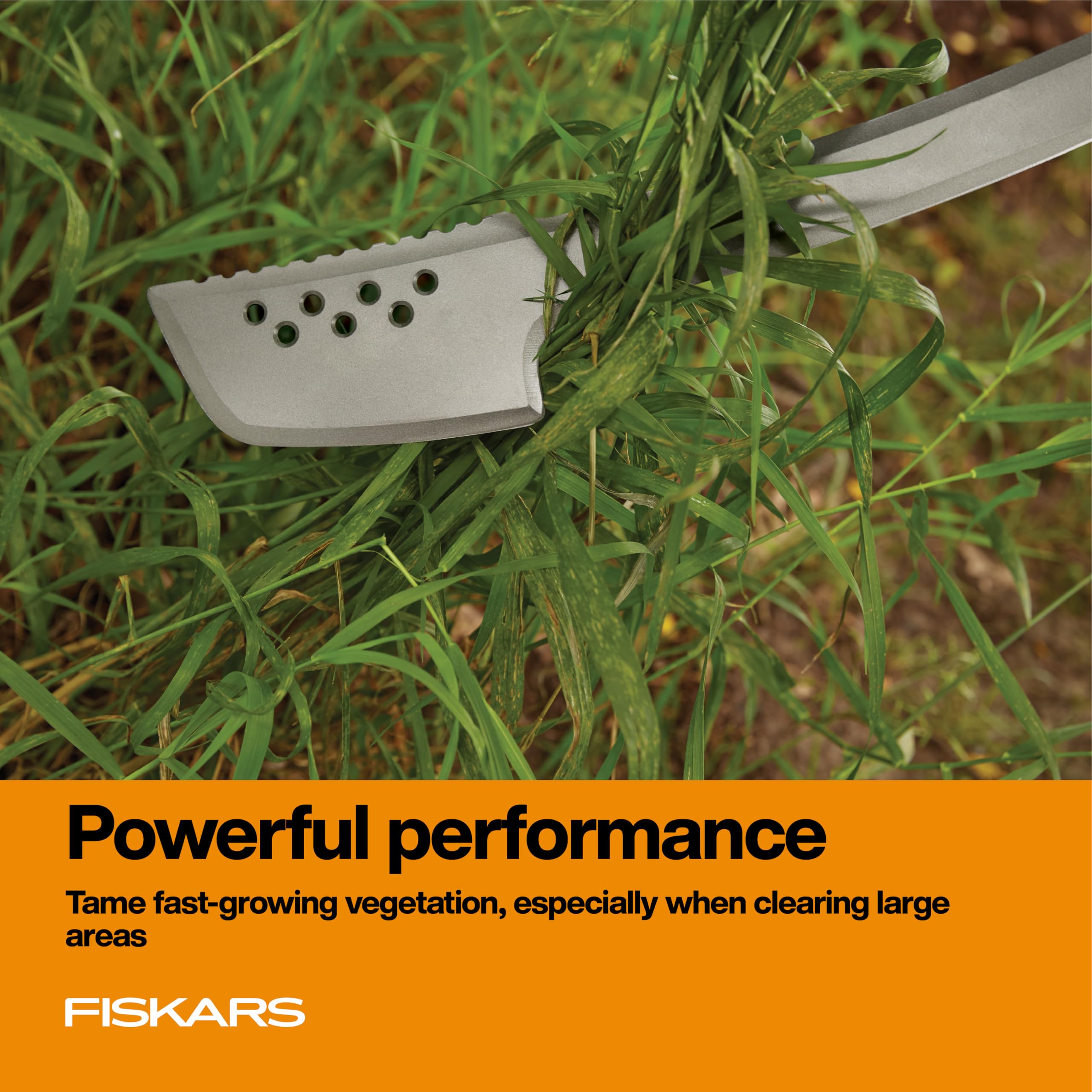 Fiskars next to ruler showing 28-inch scale for reach and leverage benefit