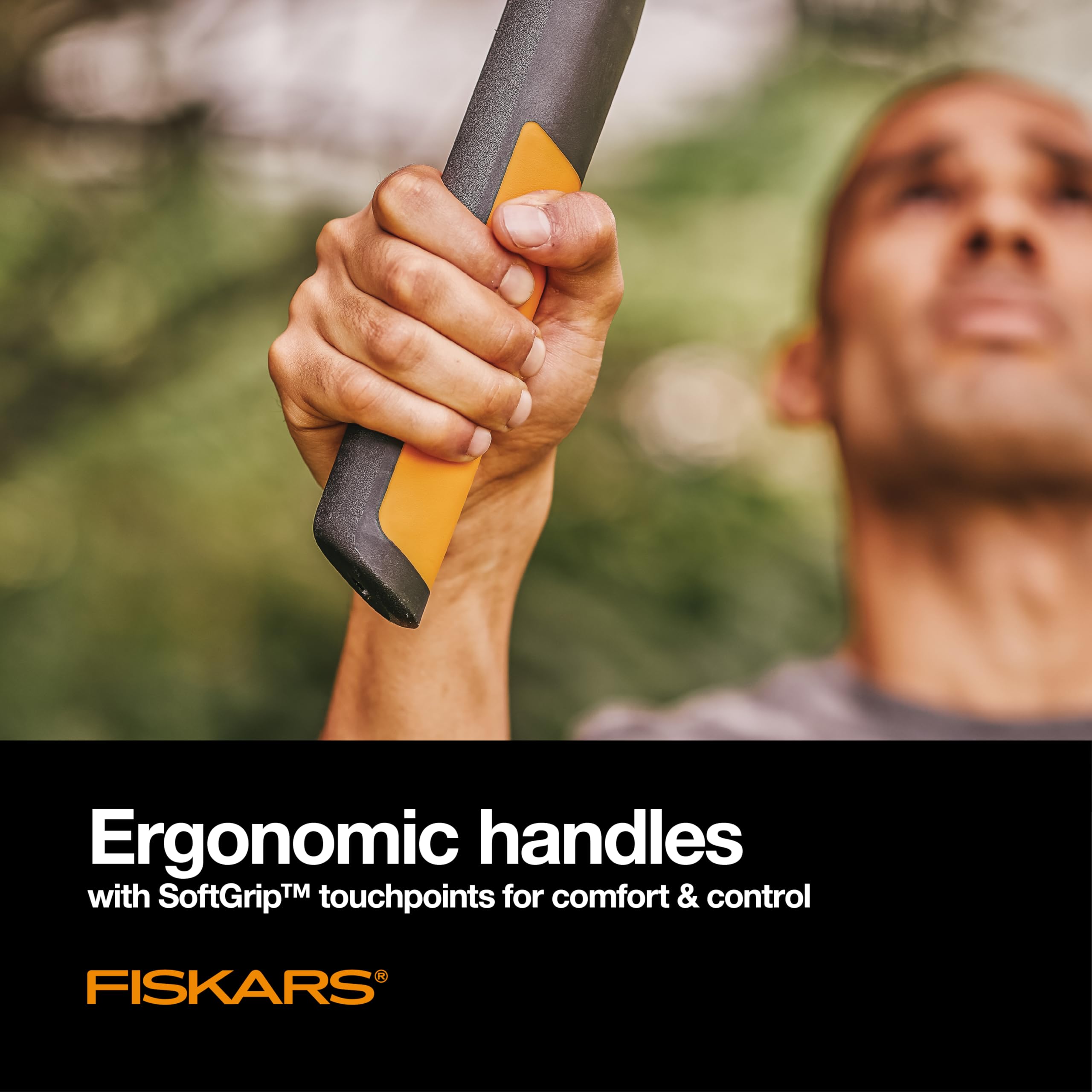 Fiskars lopper beside ruler showing 32 inch scale for extended reach