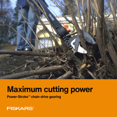 Fiskars sliding handle detail demonstrating ergonomic grip for smoother pruning control