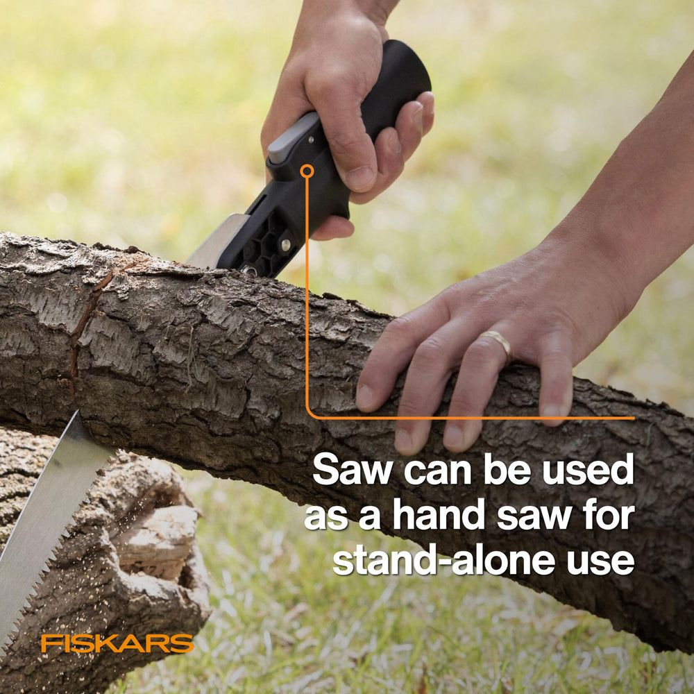 Fiskars disassembled components compactly stored to demonstrate easy transport and storage