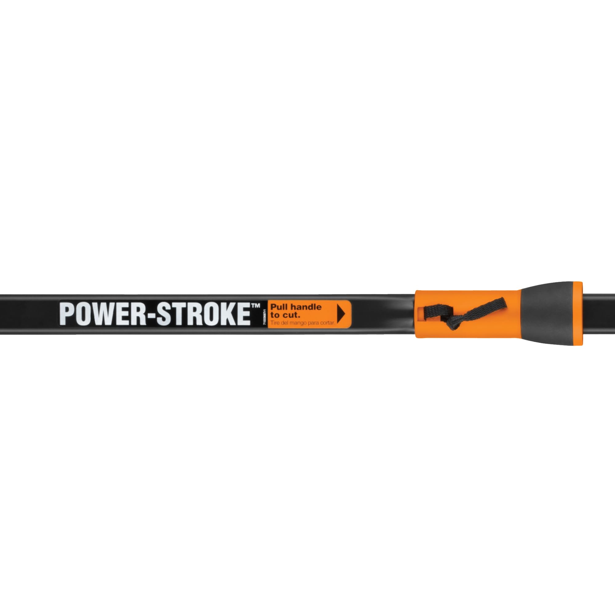 Fiskars trimmer in use cutting a high branch from ground level for ladder-free safety