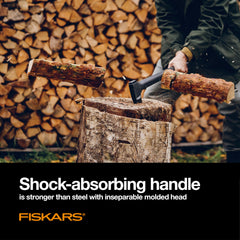Fiskars X27 with protective sheath for safe transport and storage