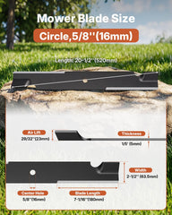 Fismiuta side profile showing high-lift blade curvature for superior grass lift and mulching