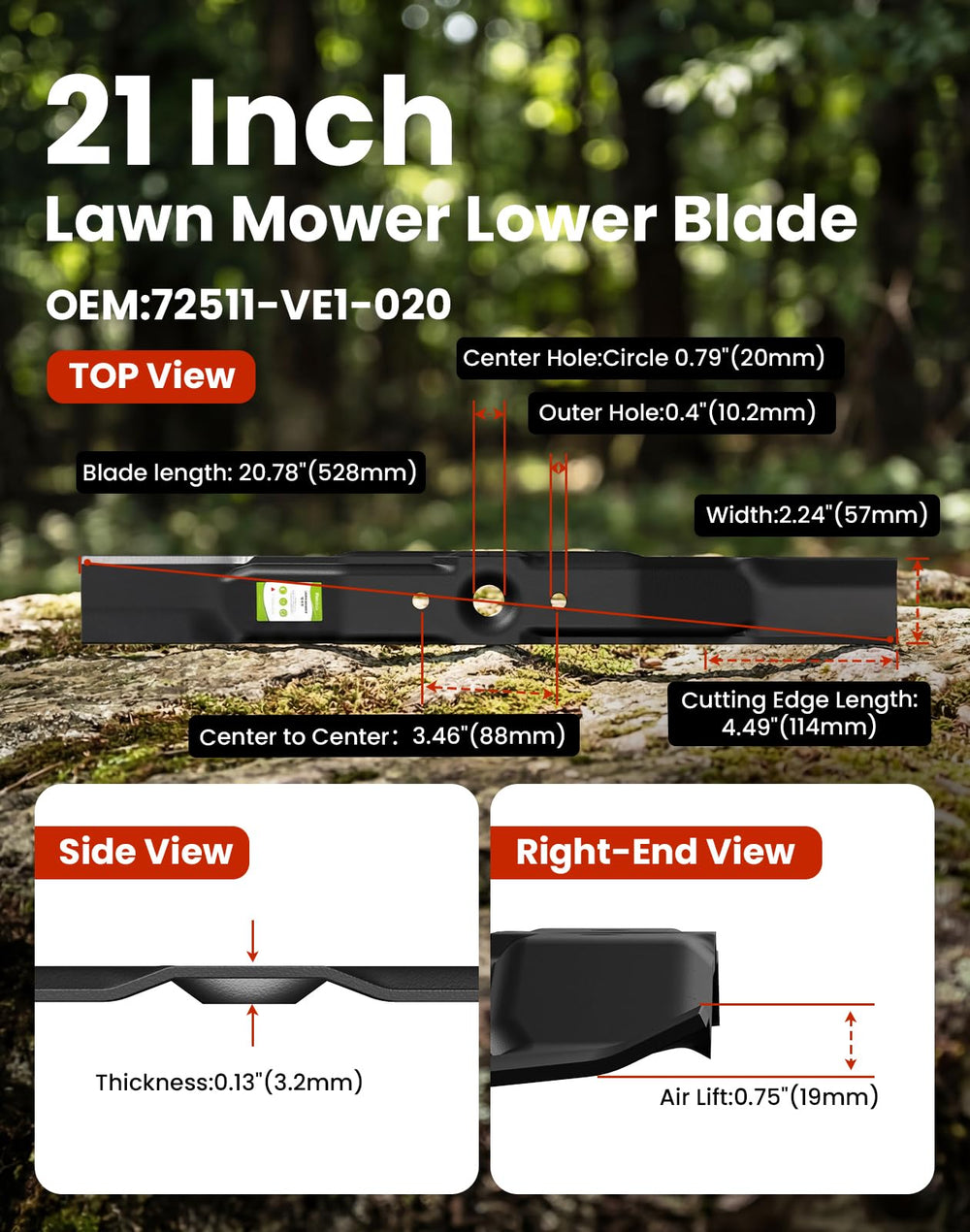 Fismiuta blades installed on Honda mower deck demonstrating direct-fit advantage