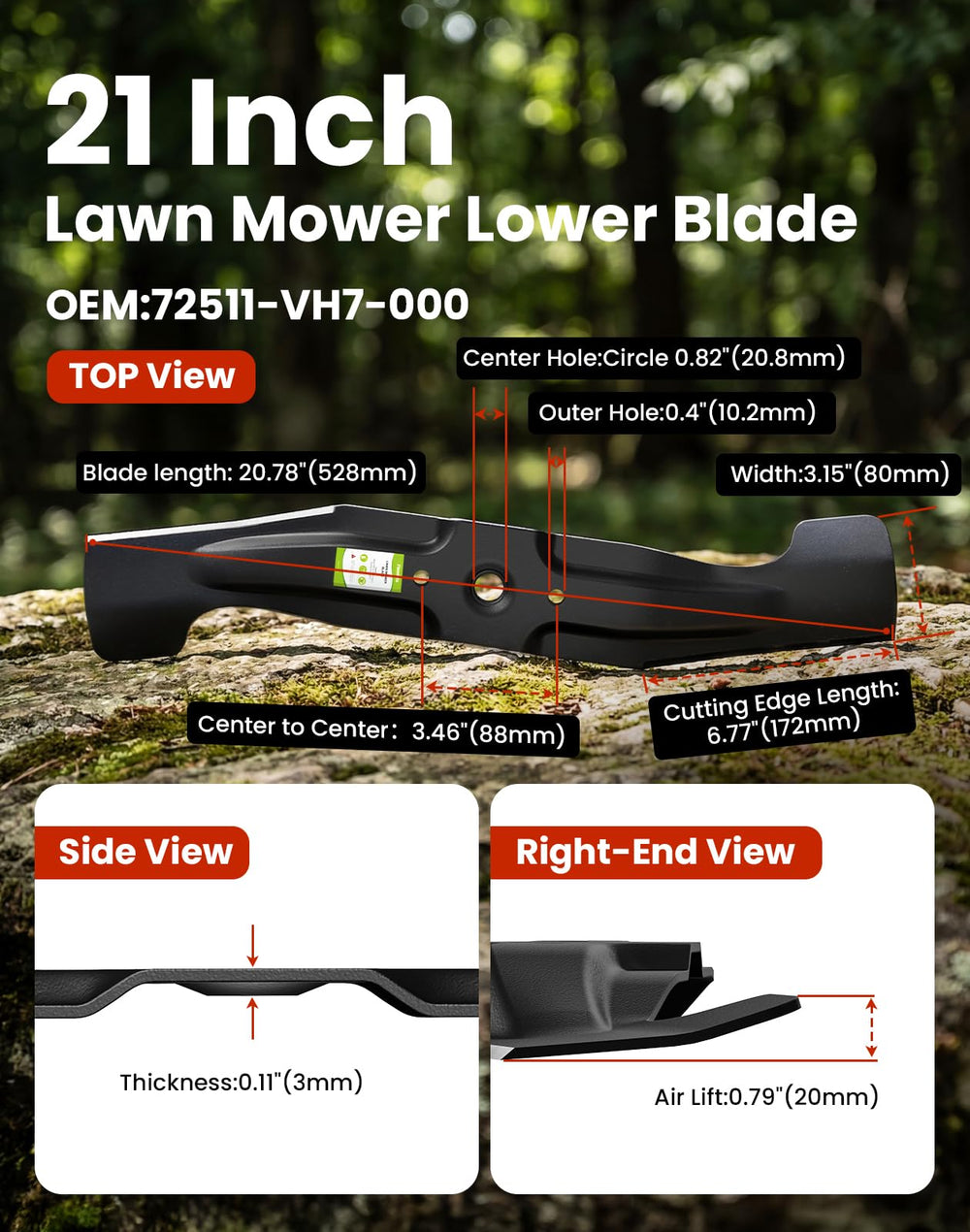 Fismiuta blades installed on Honda mower deck for easy fit demonstration