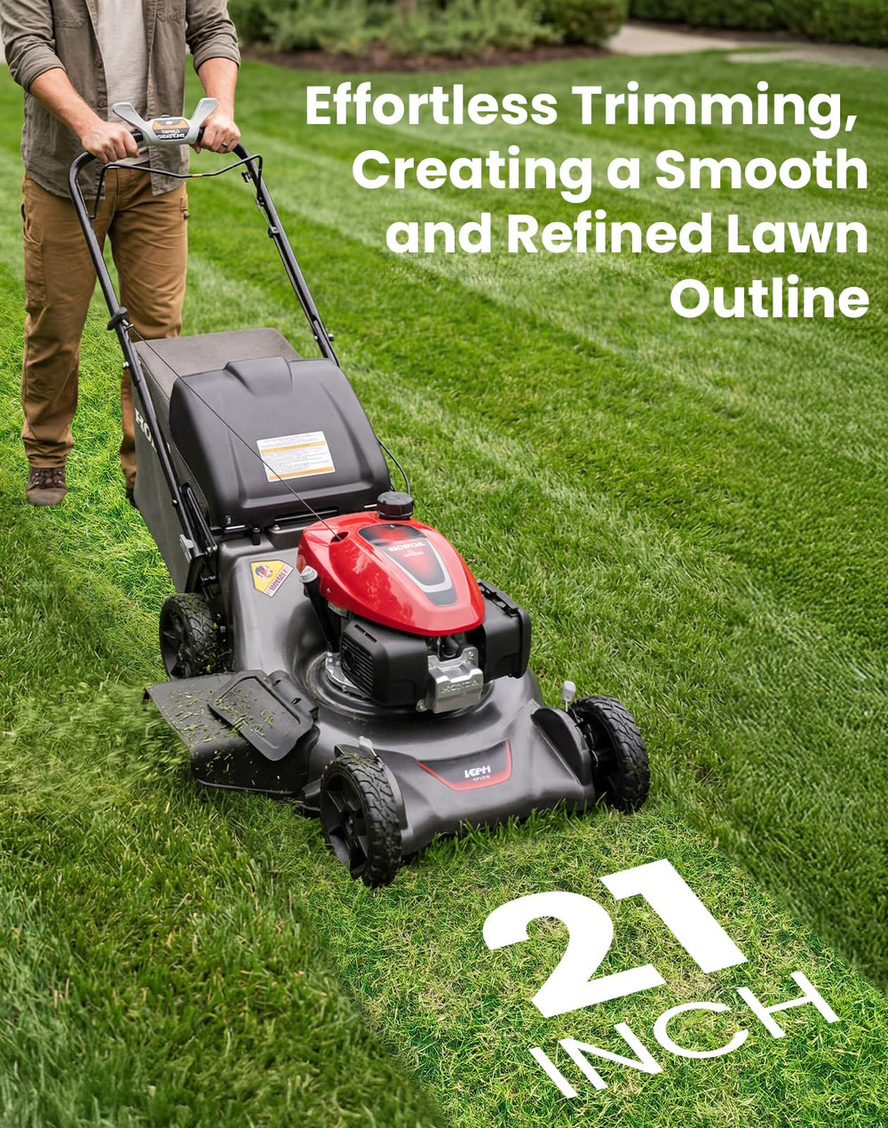 Fismiuta blades in use with mower bag filling more efficiently for faster cleanups benefit