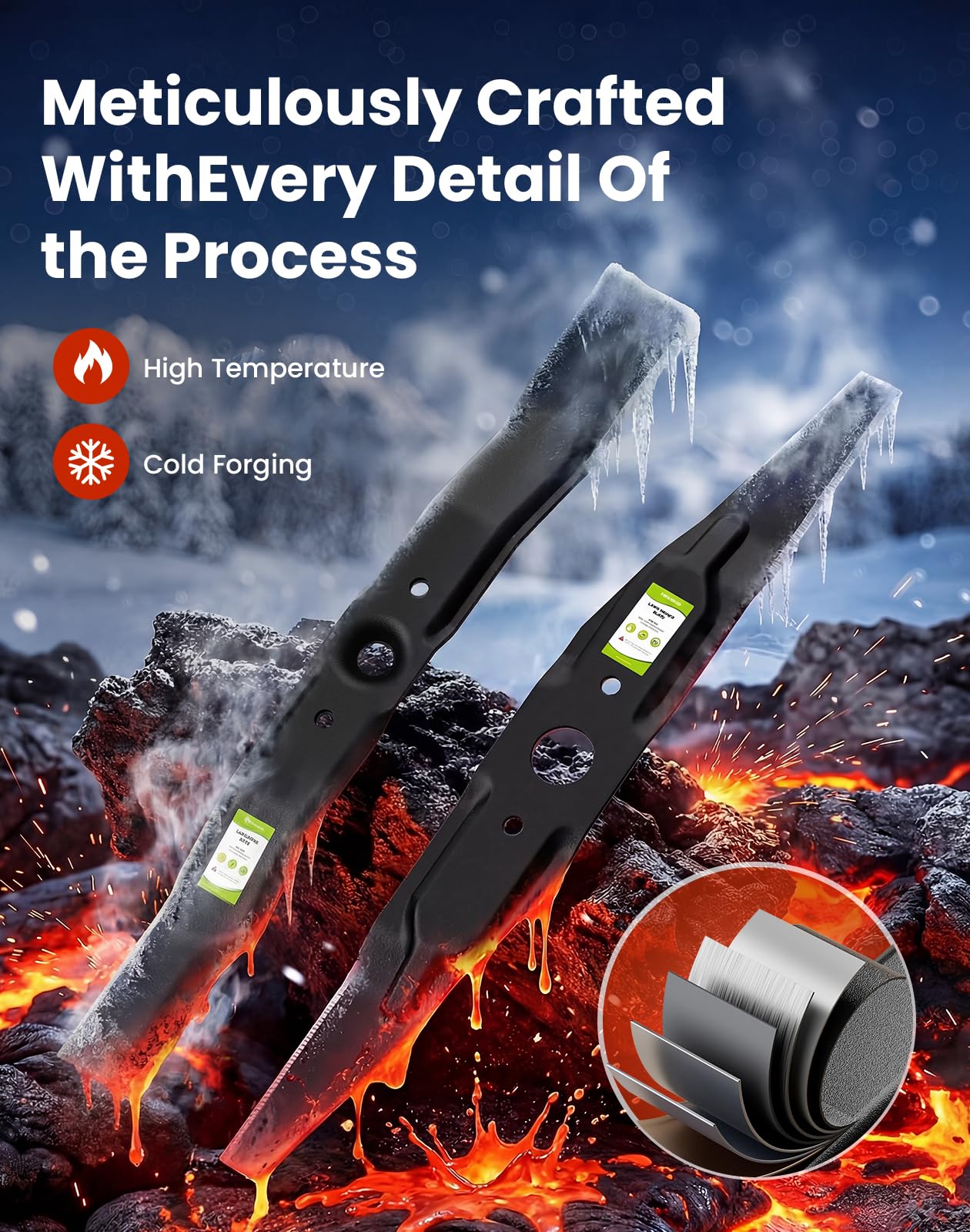 Fismiuta blades beside ruler showing 21 inch scale for accurate sizing