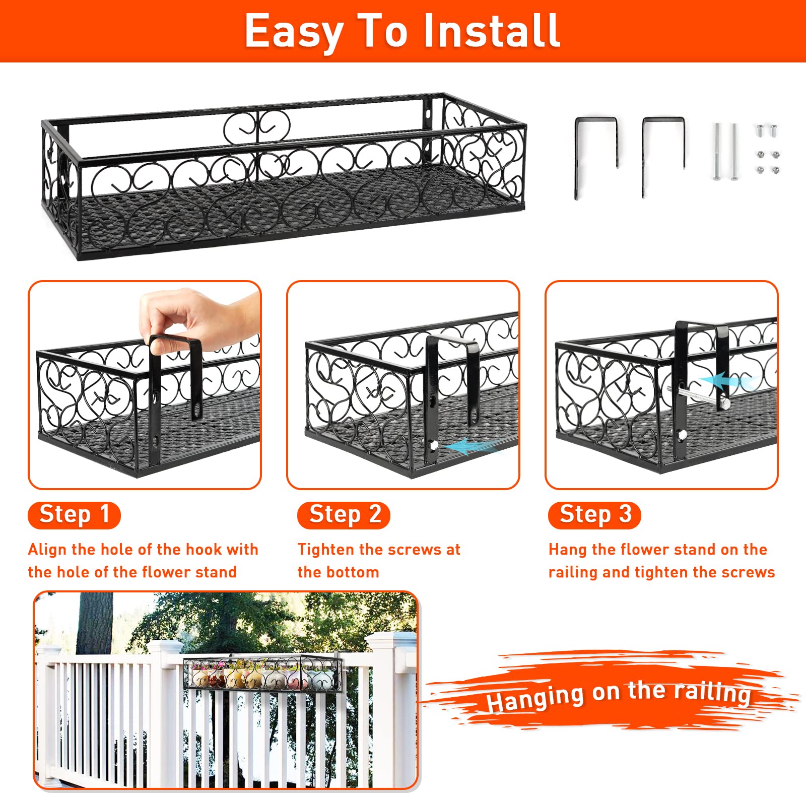 Fitlyiee on a café rail adding decorative greenery and curb appeal