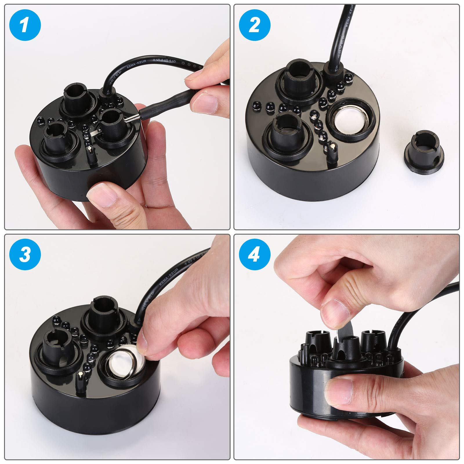 FITNATE beside a hand to show scale and easy tabletop fit