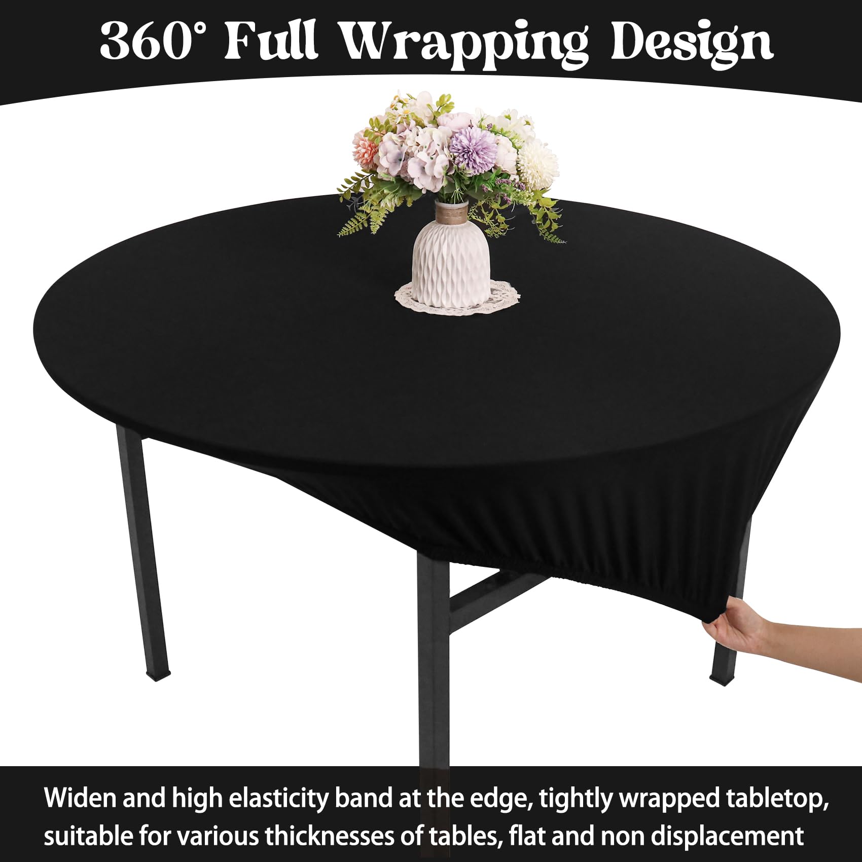 Fivenl cover fitted on outdoor patio table for wind stability
