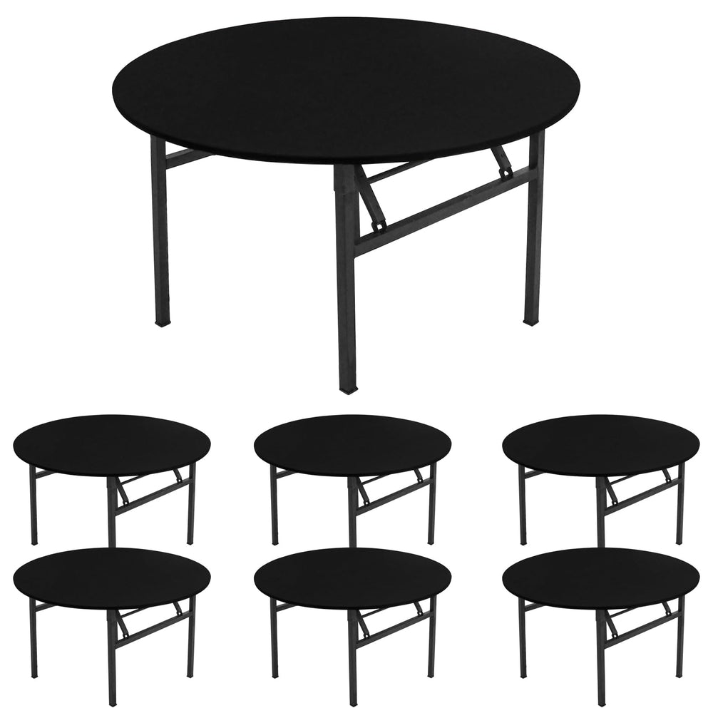 Fivenl front view of 60 inch black table top cover protecting surface