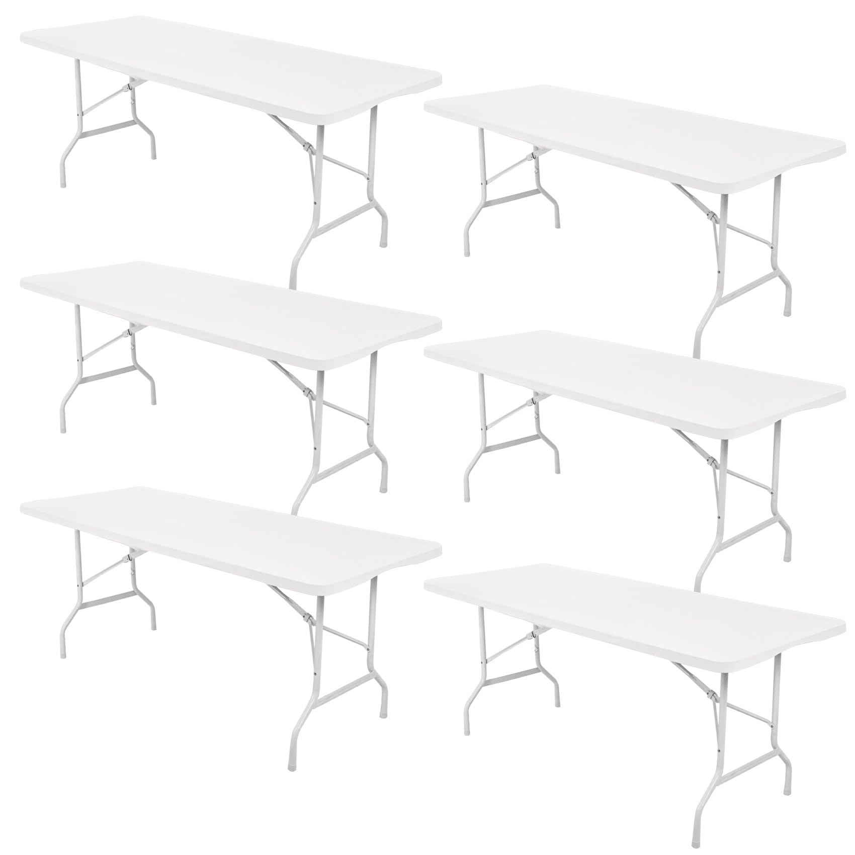 Fivenl front view white tabletop cover providing clean event presentation
