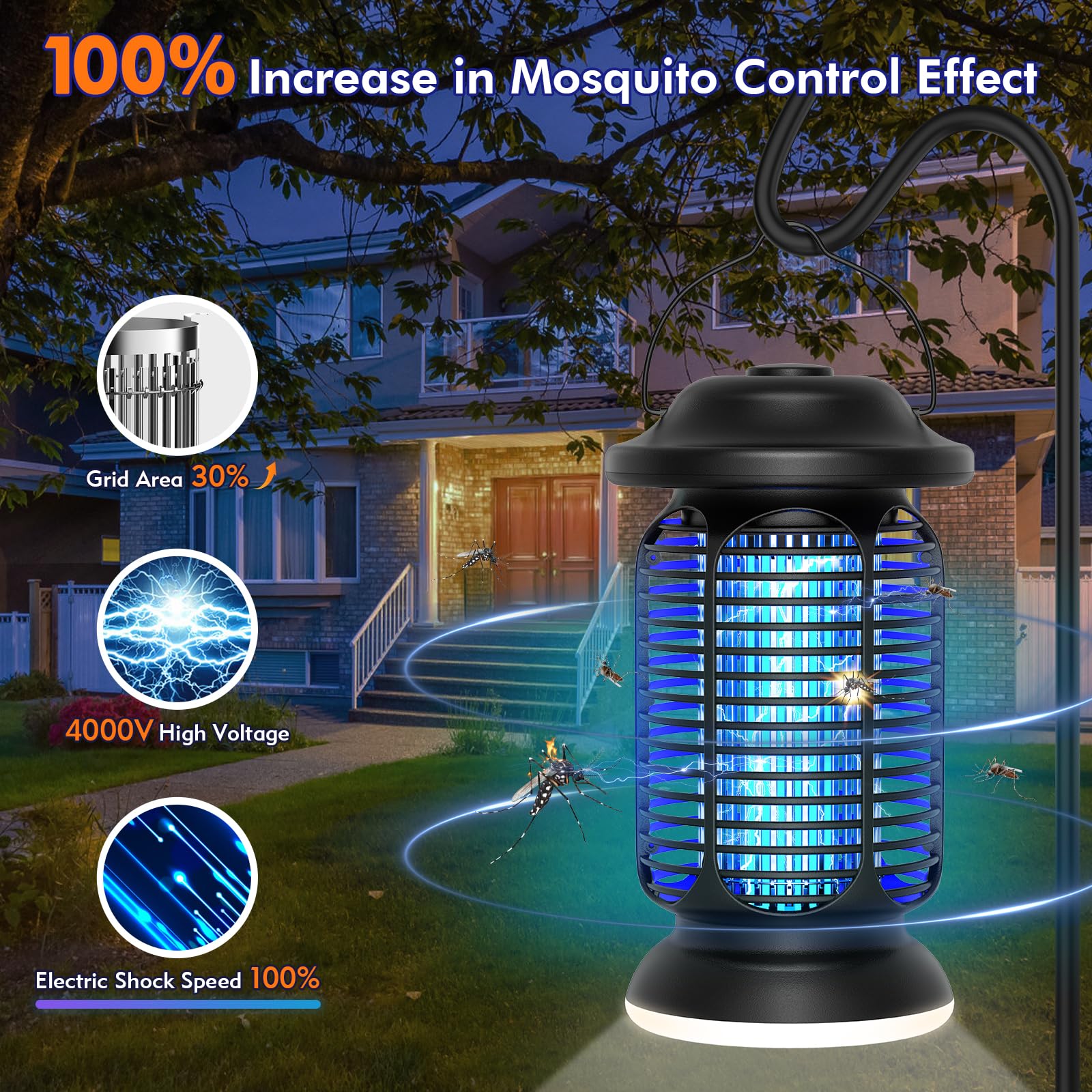 fiveye close-up of electrified grid showing high-voltage insect control benefit
