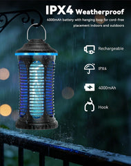 fiveye hanging from patio hook illuminating seating area, portable convenience