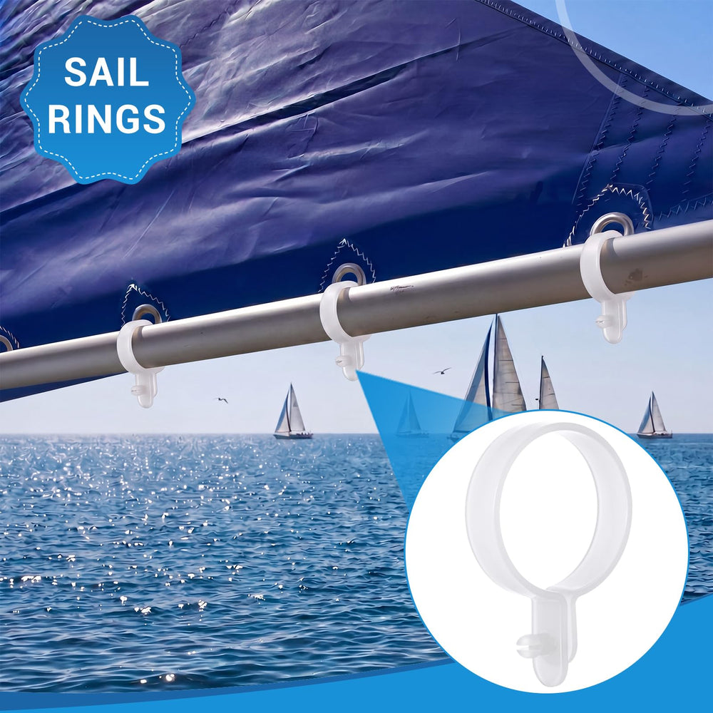 Fiwochic ring clipped into sail sleeve demonstrating easy tool-free installation