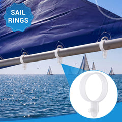 Fiwochic ring clipped into sail sleeve demonstrating easy tool-free installation