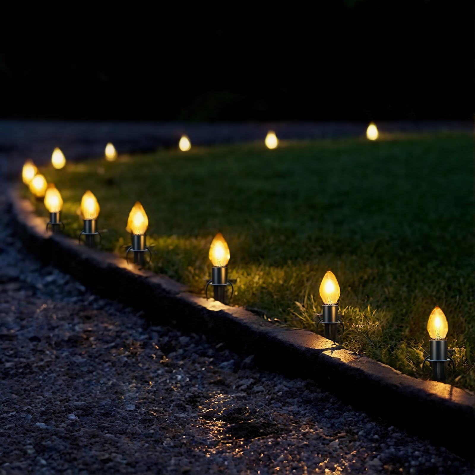 Fiwochic installed outdoor party string lights enhancing evening ambiance