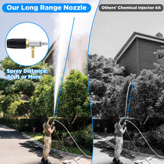 FIXFANS 45ft braided siphon hose fully extended for long reach cleaning