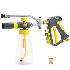 FIXFANS front view of foam cannon gun showing compact design and quick mounting benefit