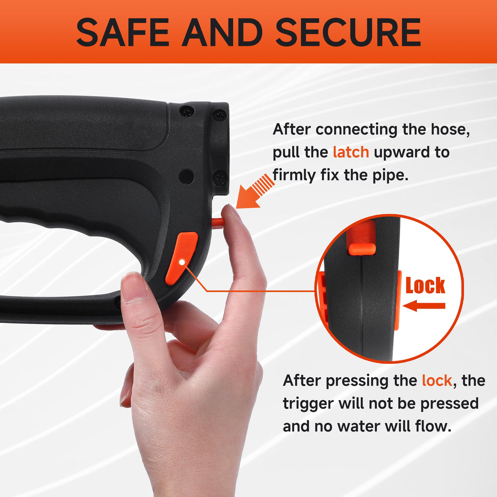 FIXFANS hose connection locking mechanism showing firm hose grip to reduce leaks benefit