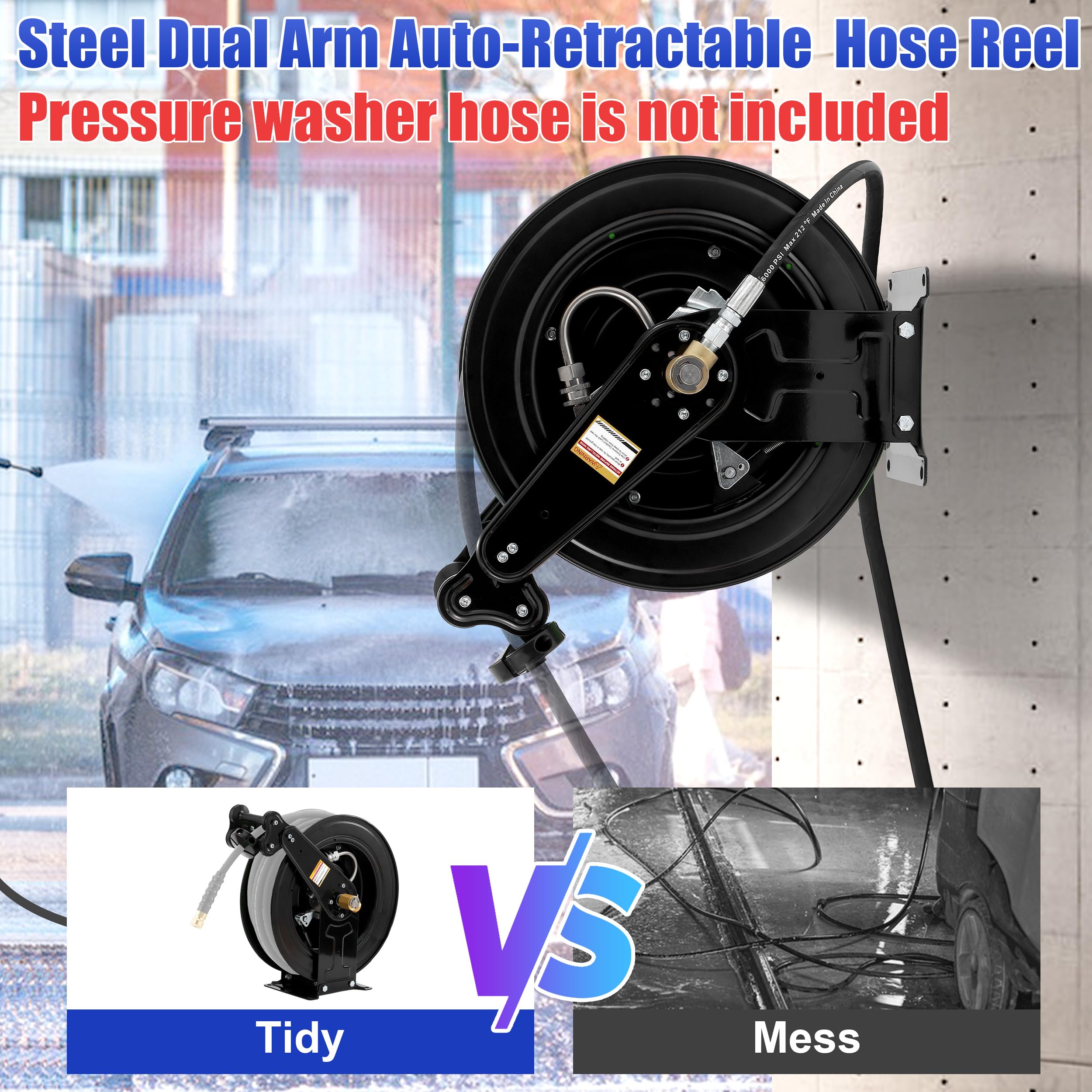 FIXFANS reel mid-retract showing smooth auto-rewind for safer storage
