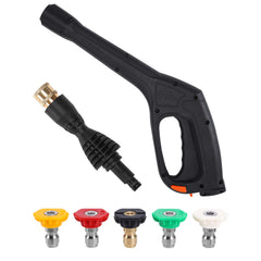 FIXFANS pressure washer gun front view showing trigger and ergonomic grip for comfortable control