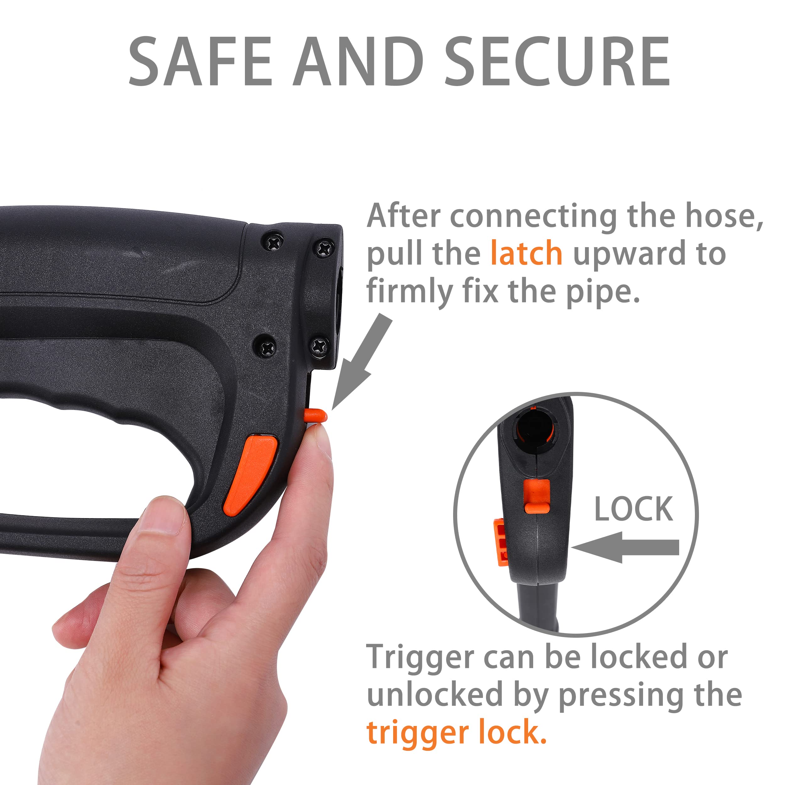 FIXFANS pressure washer gun used to wash a car delivering adjustable spray patterns for safety