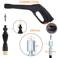 FIXFANS five quick‑connect nozzles arranged by angle for precise cleaning versatility